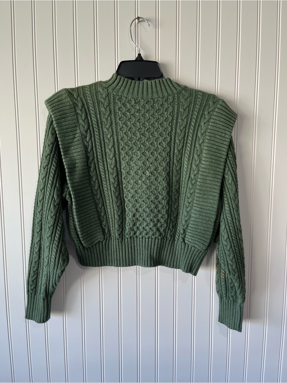 Green Cable Knit Sweater - Classic Women's Crewneck - Picture 7 of 10